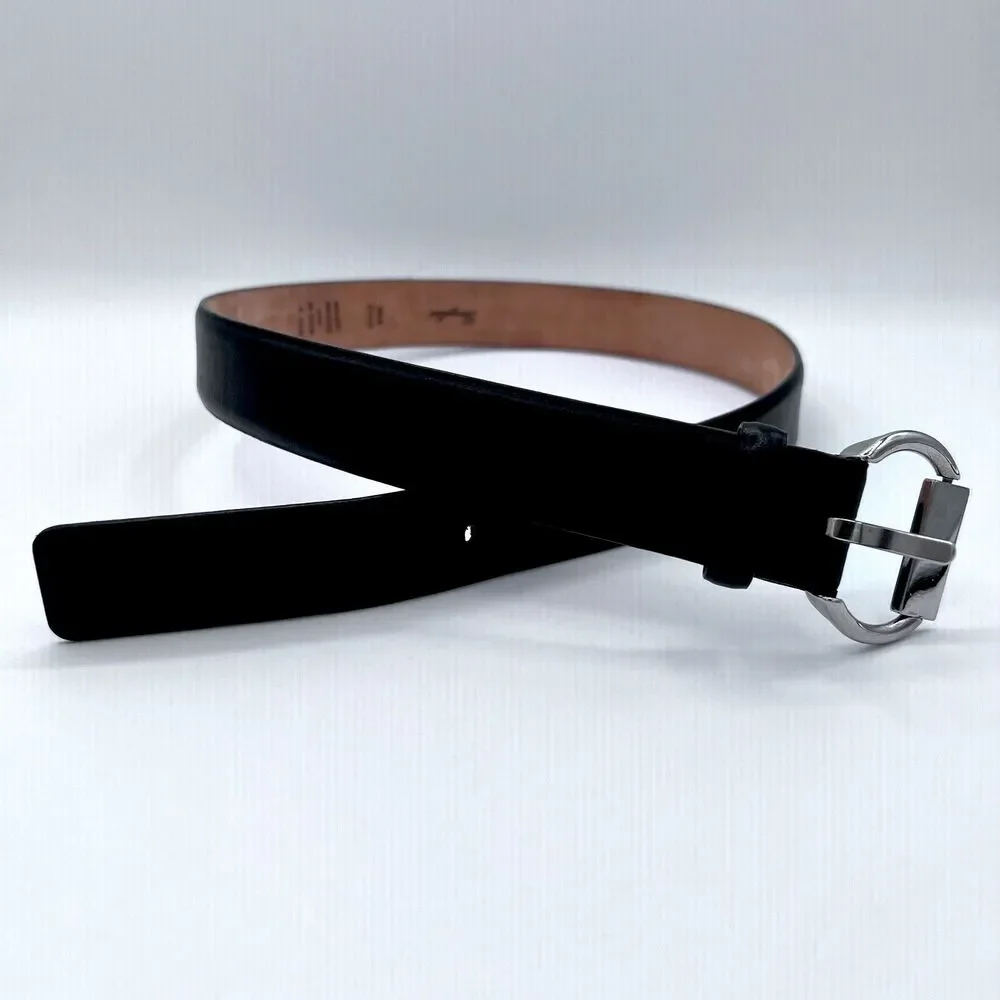 Garuglieri Black Leather Belt 1.25